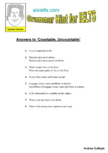 Answers to Grammar Hint 15