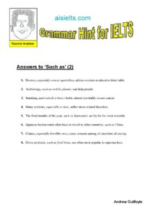 Answers to Grammar Hint 2