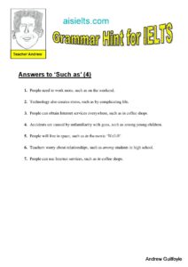 Answers to Grammar Hint 4